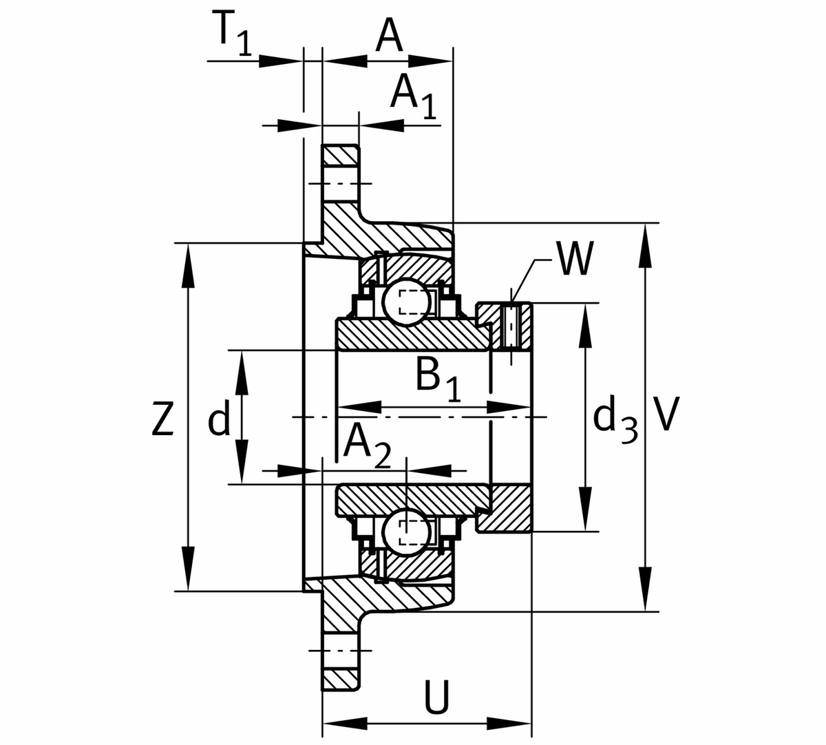Фланцевый корпус INA RCJTZ25-XL