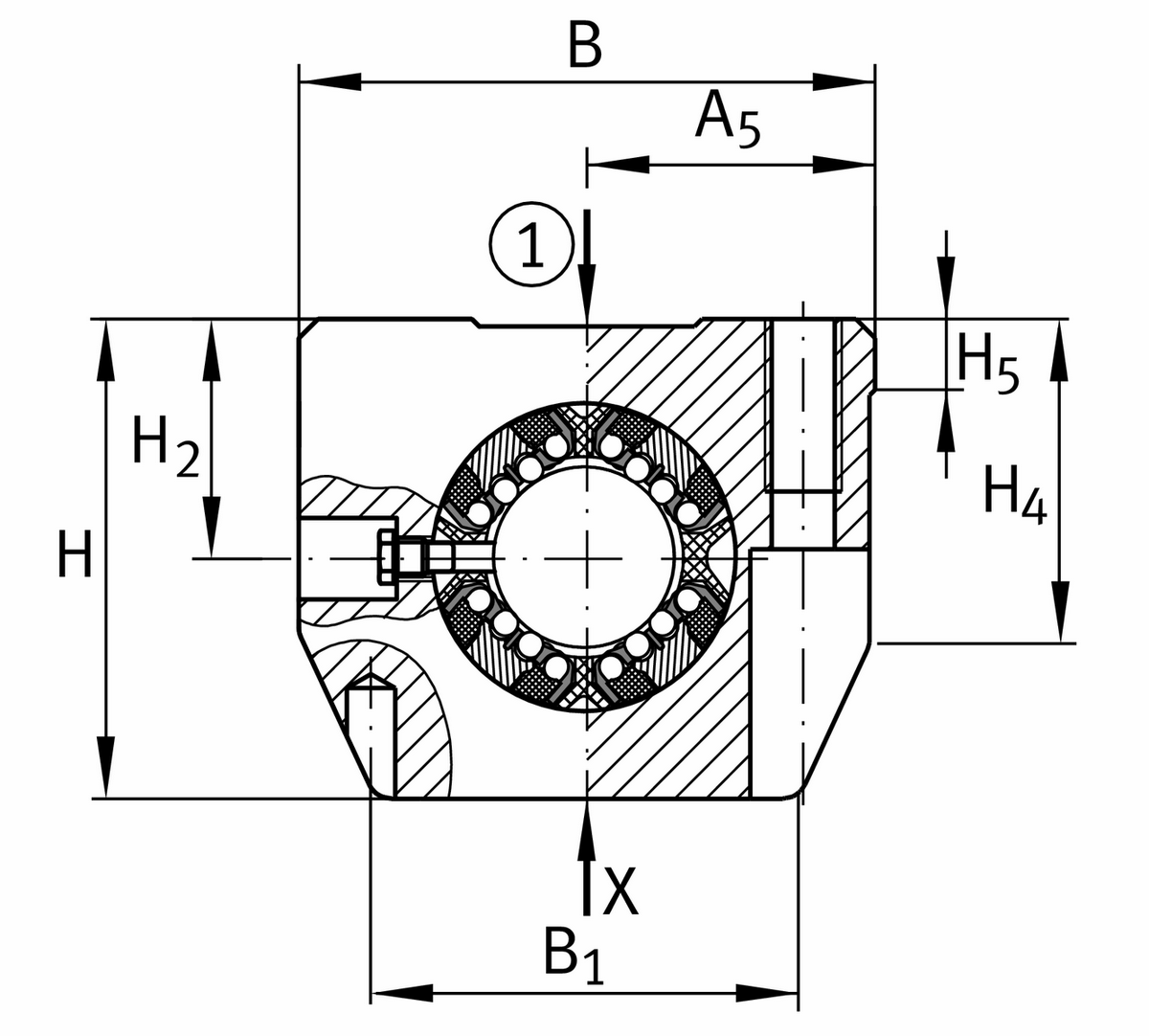 Узел с шарикоподшипником для линейного перемещения INA KGSNG30-PP-AS