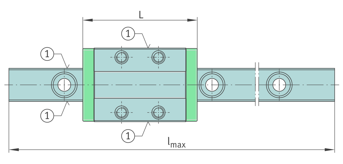Профильный рельс INA TKDM12X2000-E-EWL-G2