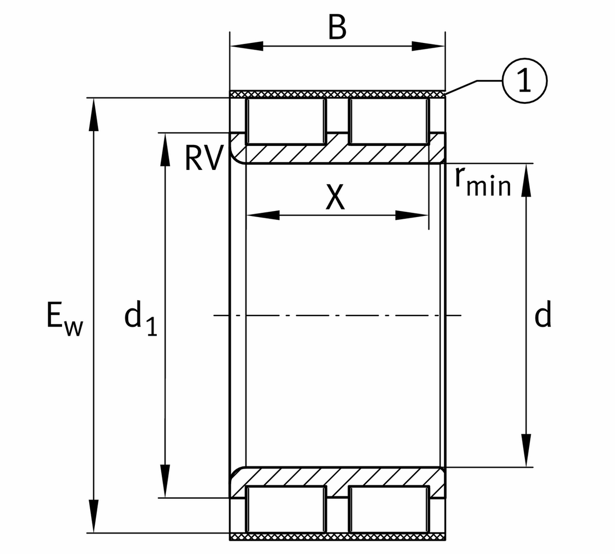 Цилиндрический роликоподшипник INA RSL30x49,6x25-XL-RV