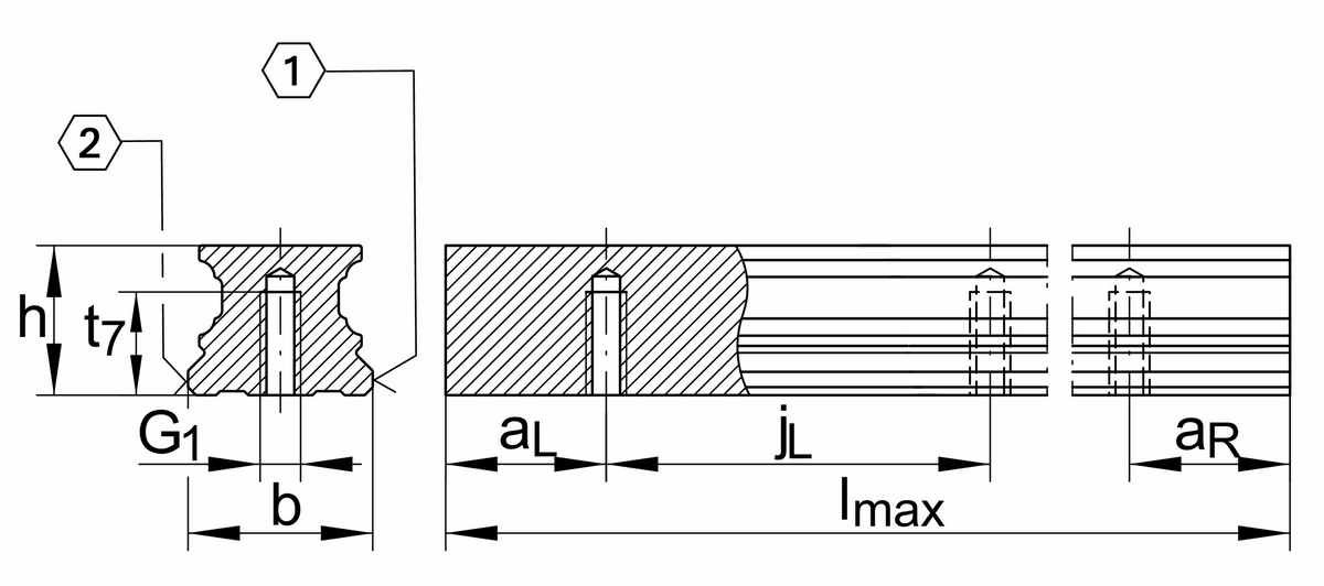 Профильный рельс INA TKVD55-B-U