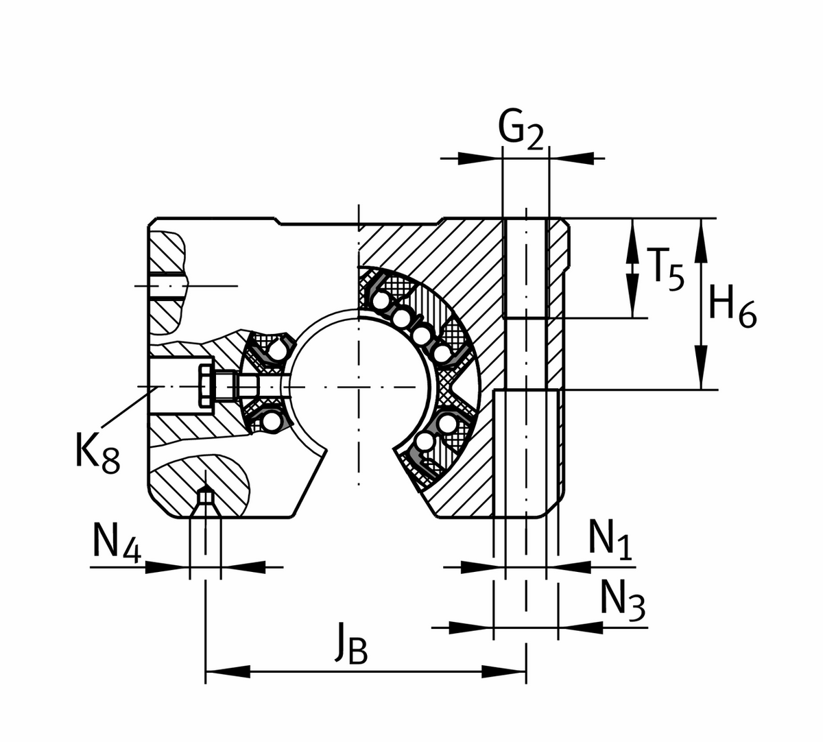 Узел с шарикоподшипником для линейного перемещения INA KGSNOS40-PP-AS
