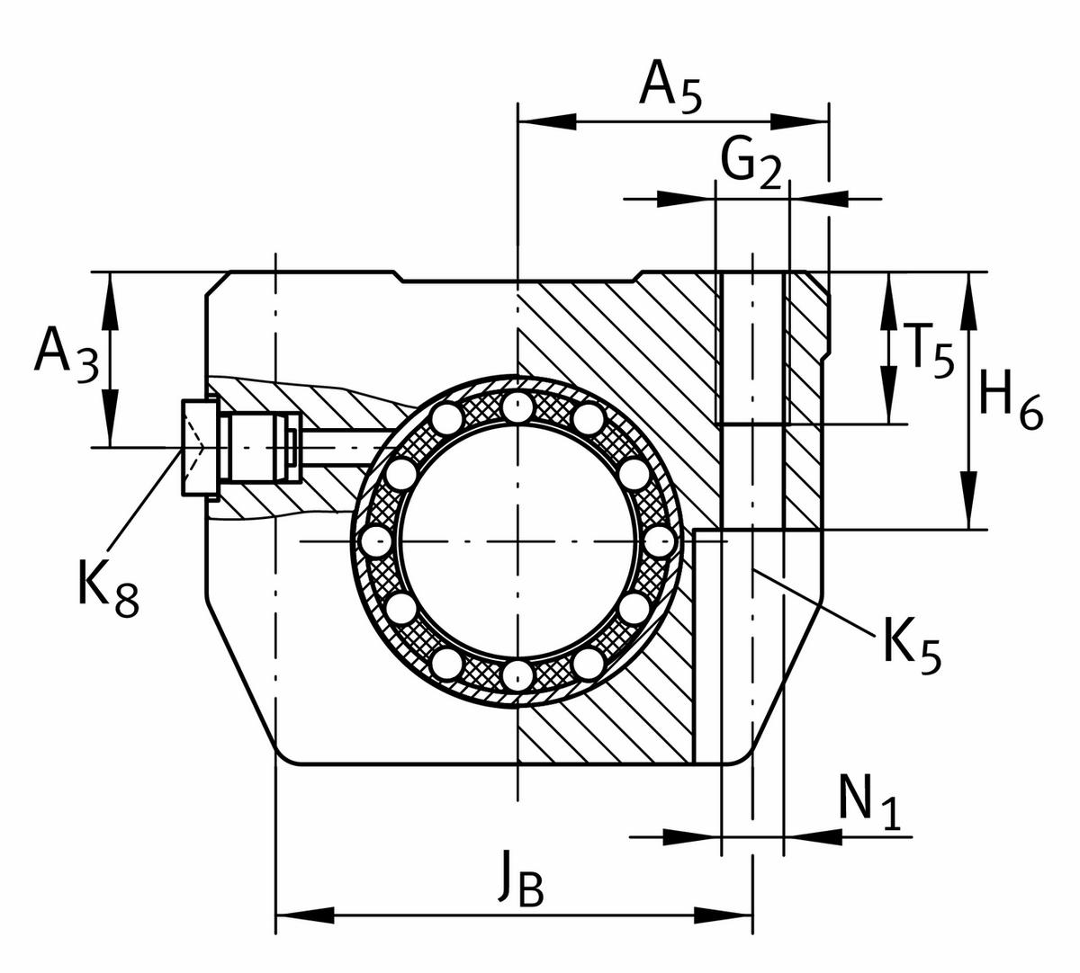 Узел с шарикоподшипником для линейного перемещения INA KGHK10-B-PP-AS