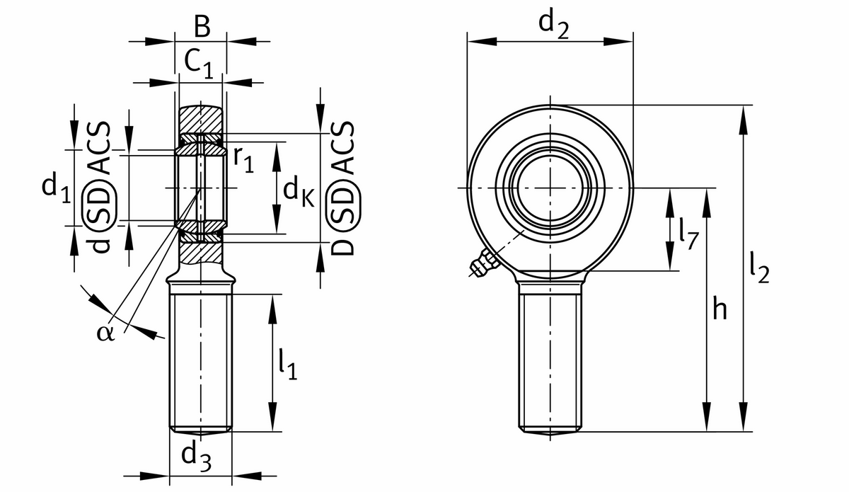 Шарнирная головка INA GAL8-DO