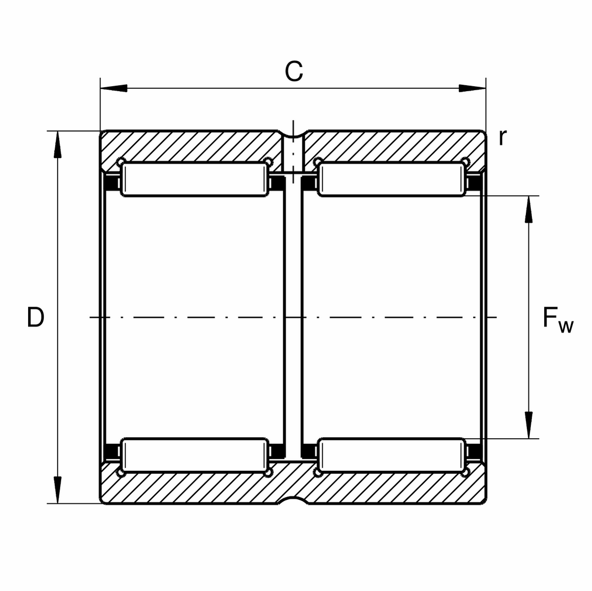 Радиальный роликоподшипник INA RNA6909-ZW-XL (RNA6909-ZW)