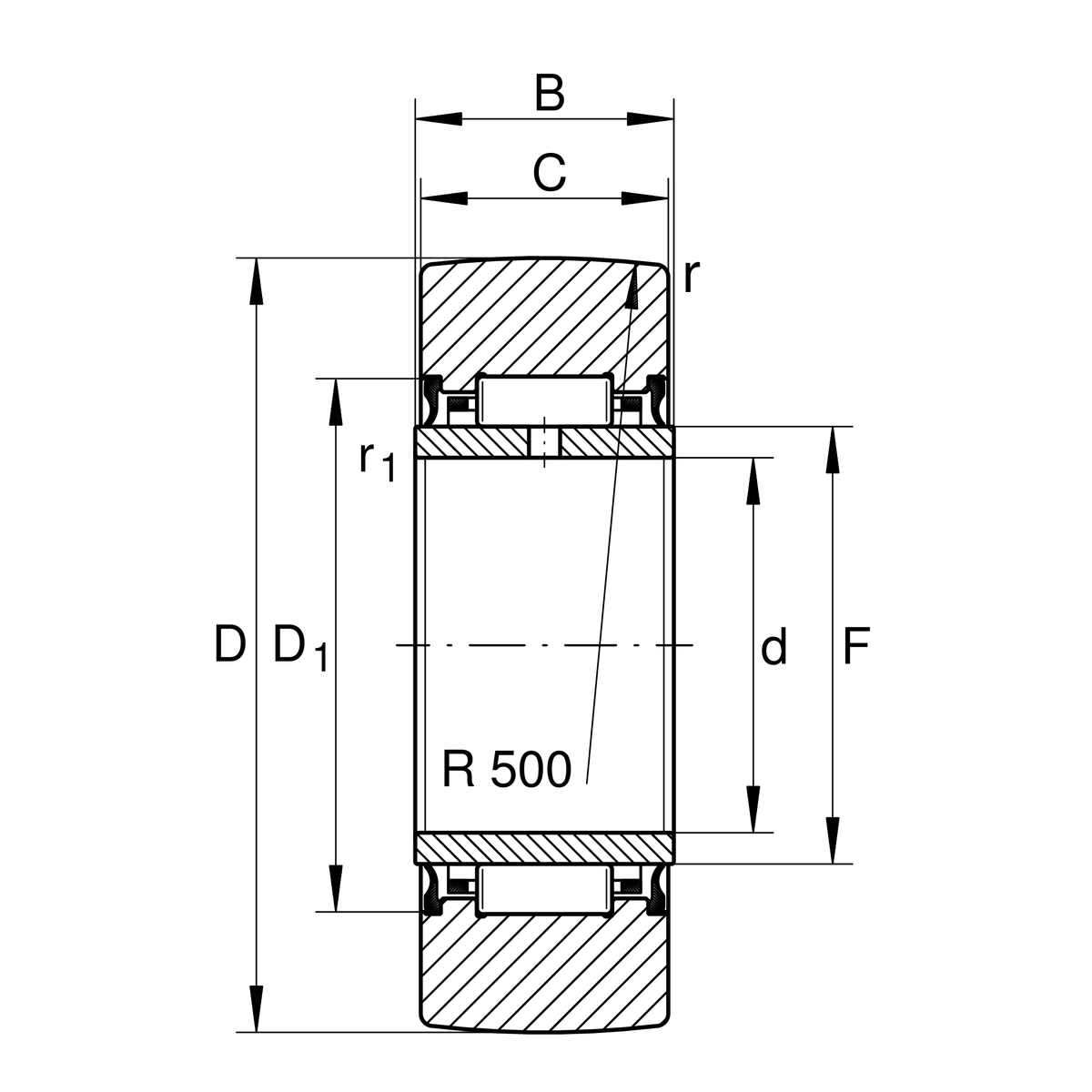 Опорный ролик INA NA2202-2RSR (NA 2202 PP, NA 2202.2RS, NA2202.2RS)