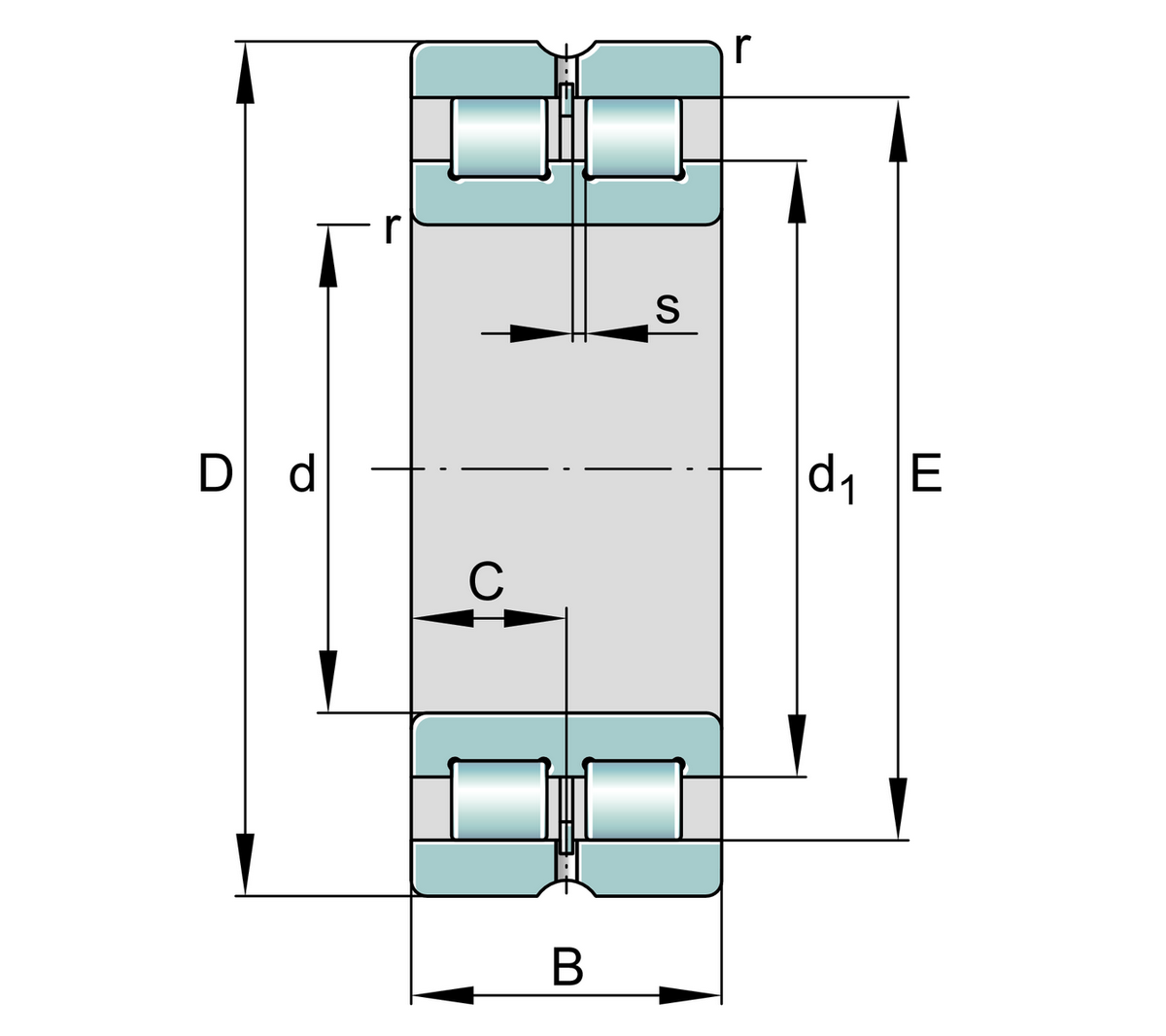 Цилиндрический роликоподшипник INA SL024948-A-BR-C3