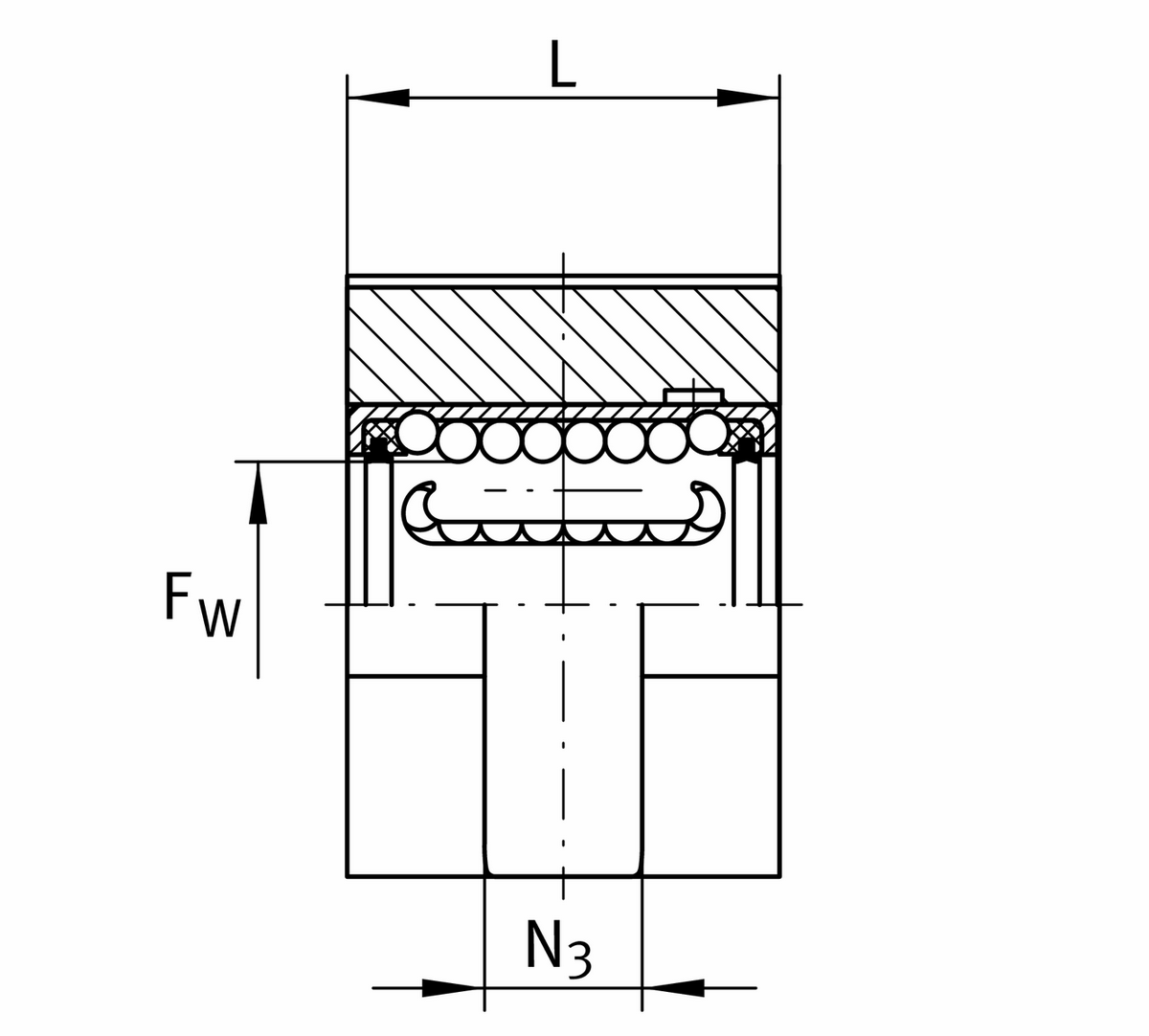 Узел с шарикоподшипником для линейного перемещения INA KGHK10-B-PP-AS