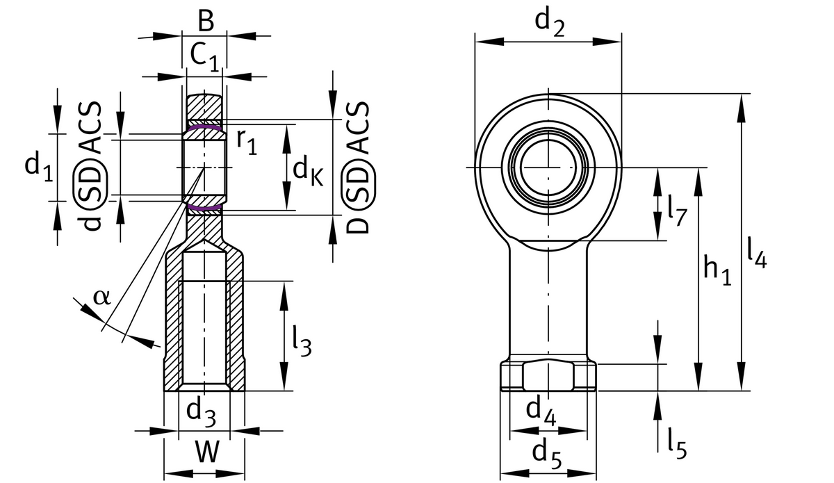 Шарнирная головка INA GIL12-UK