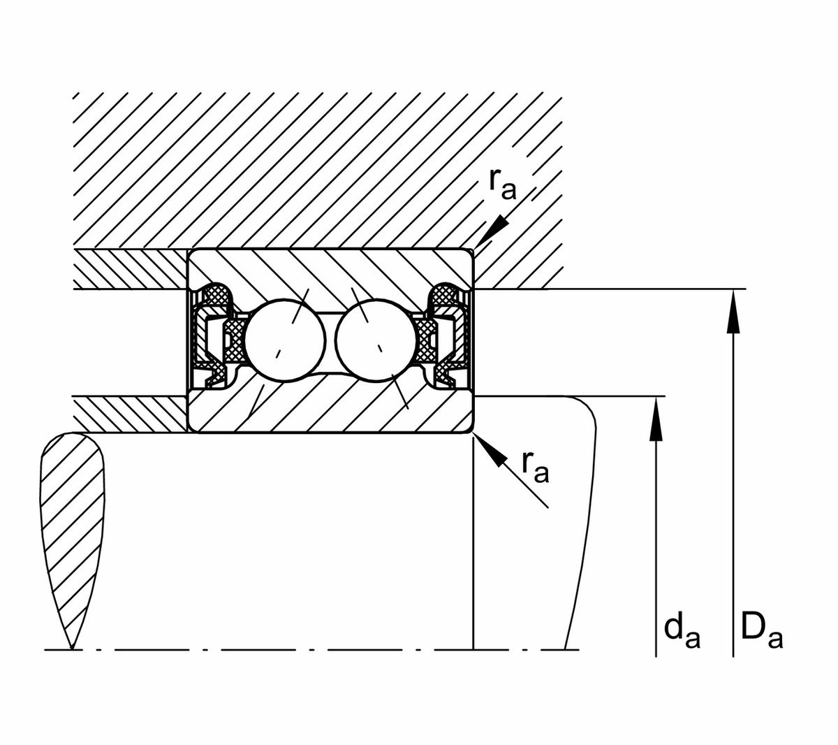 Радиально-упорный шарикоподшипник INA 3814-2Z (3814 2Z)
