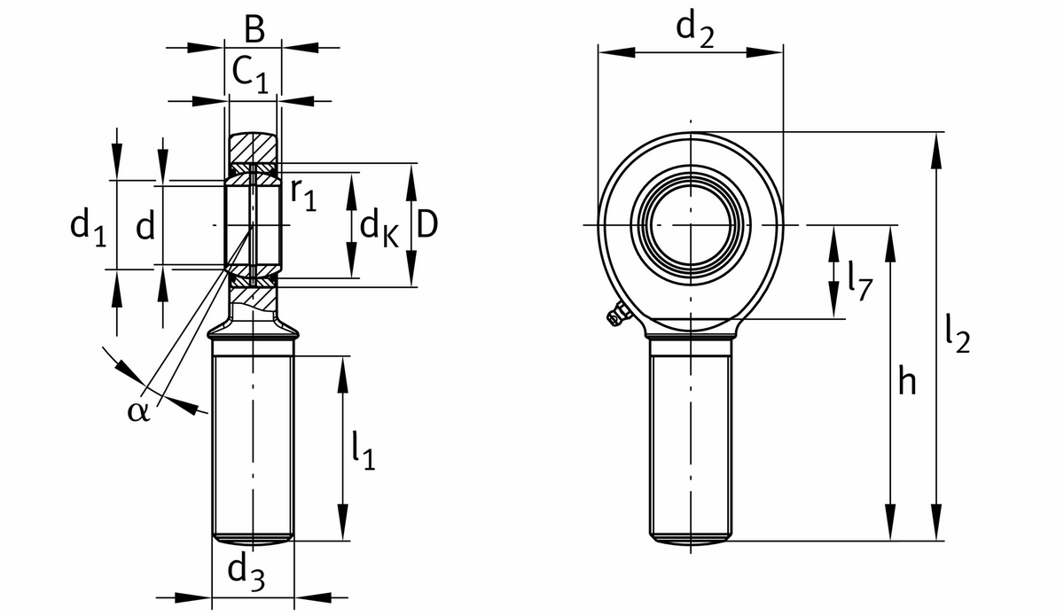 Шарнирная головка INA GAL50-FO-2RS