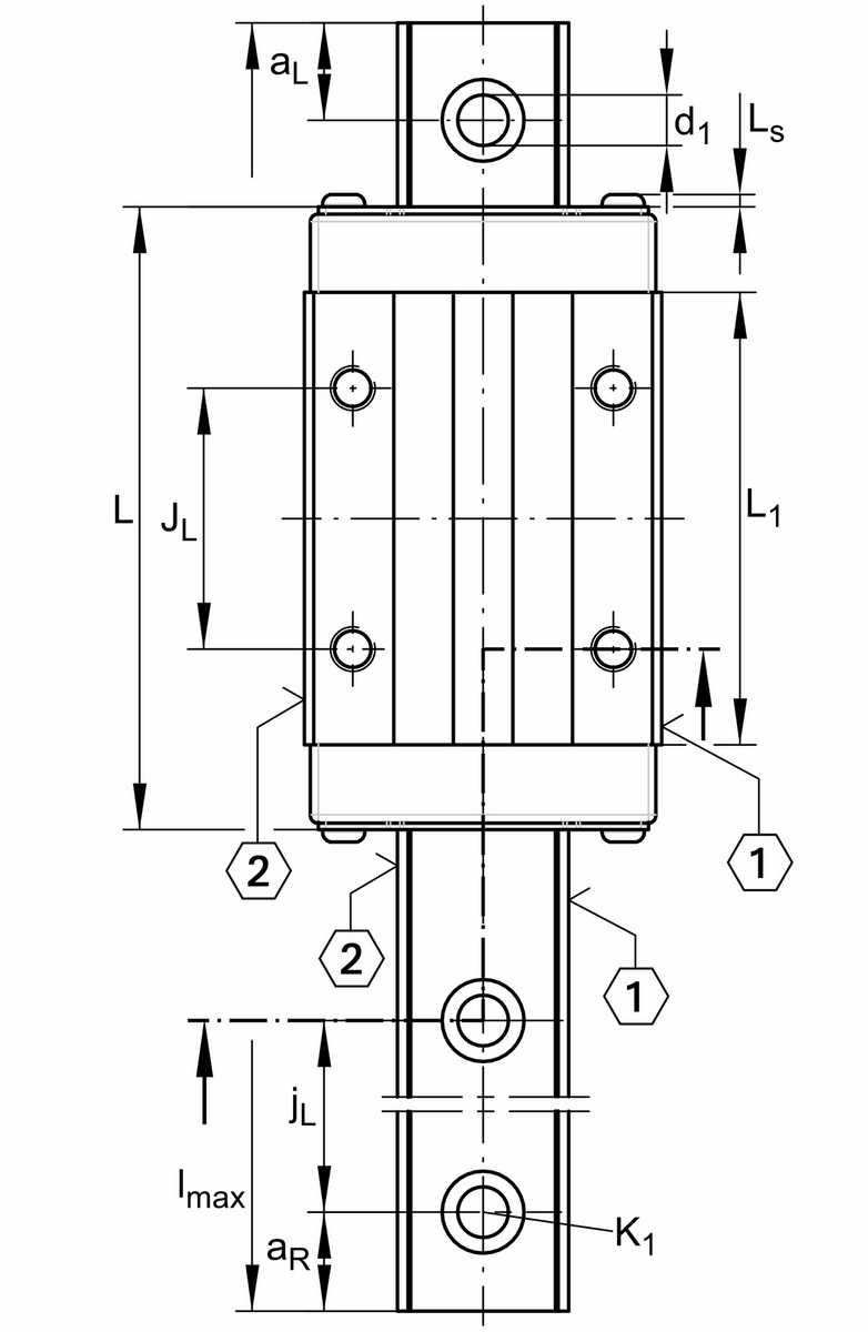 Каретка шариковой линейной направляющей качения с циркуляцией INA KWVE45-B-H
