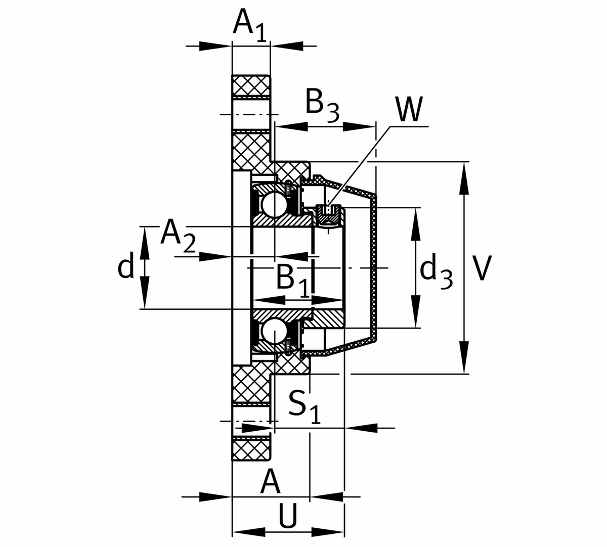 Фланцевый корпус INA PCJT45-TV-FA125.5