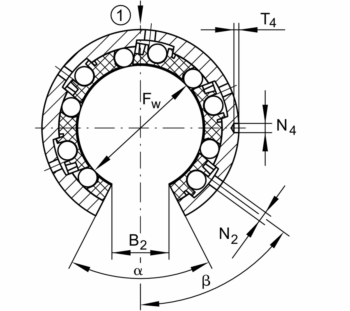 Шарикоподшипник для линейного перемещения INA KBO50-PP-AS