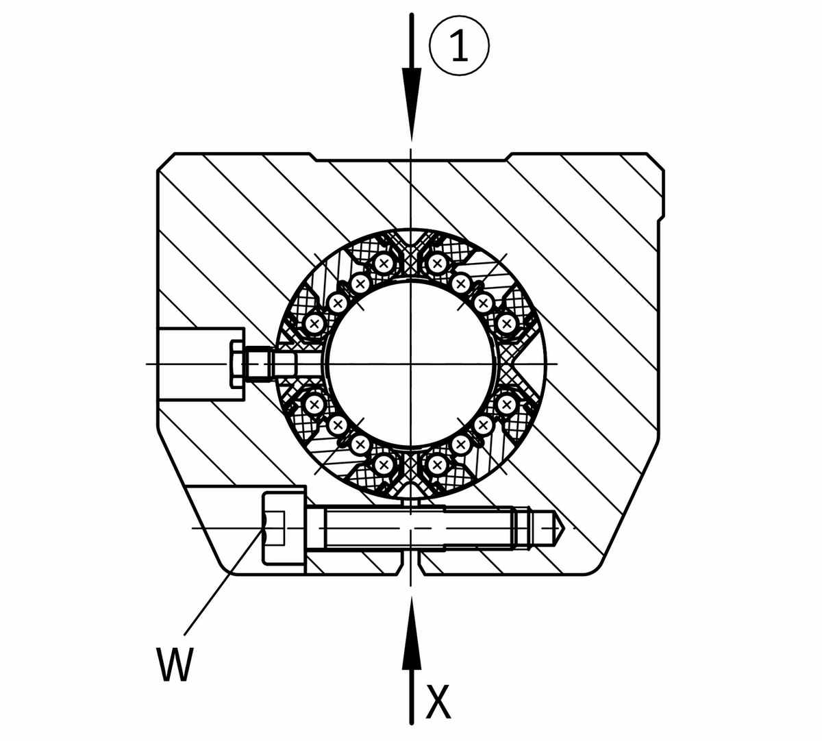 Узел с шарикоподшипником для линейного перемещения INA KGSNS50-PP-AS
