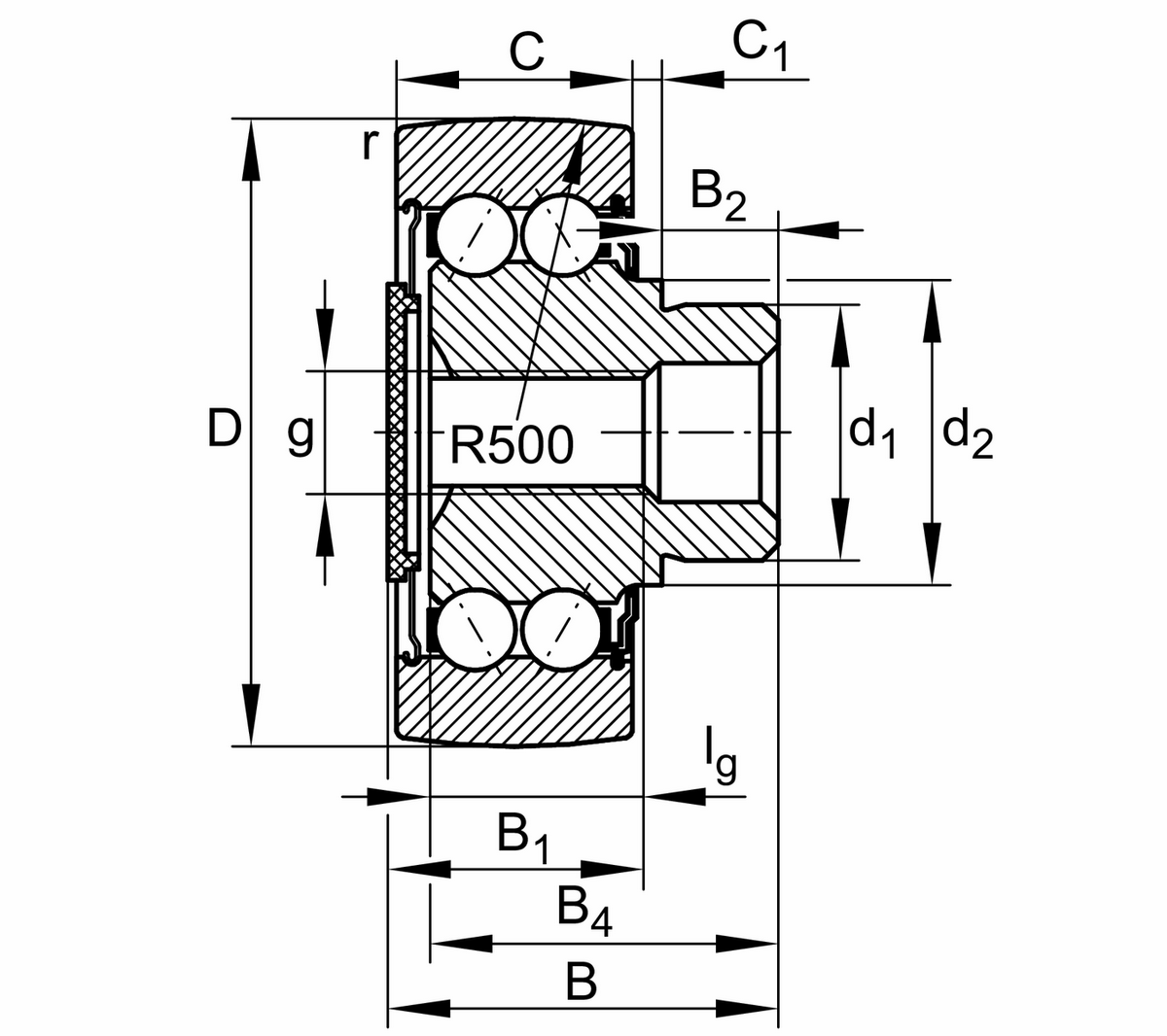 Направляющий ролик с цапфой INA ZL5205-DRS (ZL 5205 KRDU)