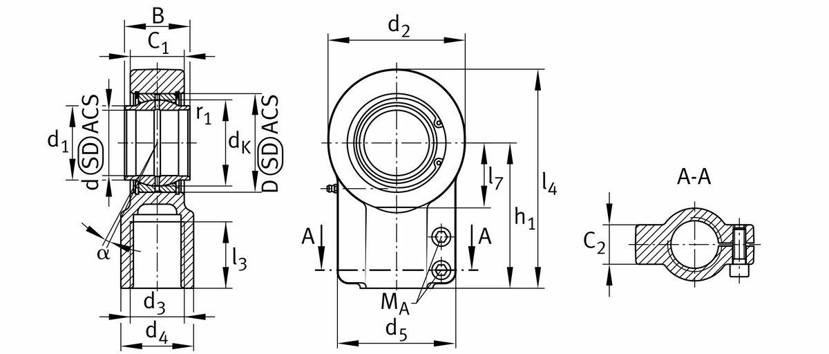 Шарнирная головка INA GIHNRK125-LO