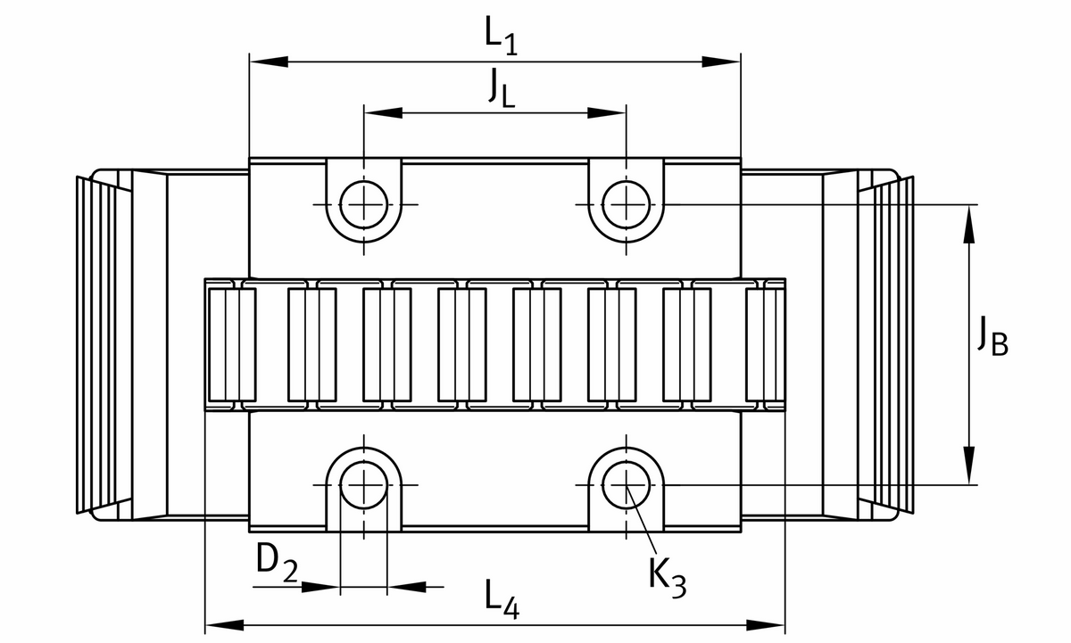 Роликовая линейная опора качения INA RUS19105-KS