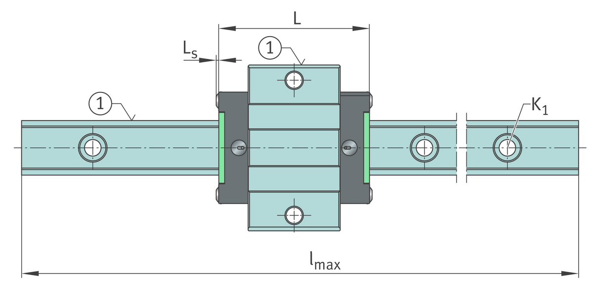 Шариковая линейная направляющая INA KLLT15-AS