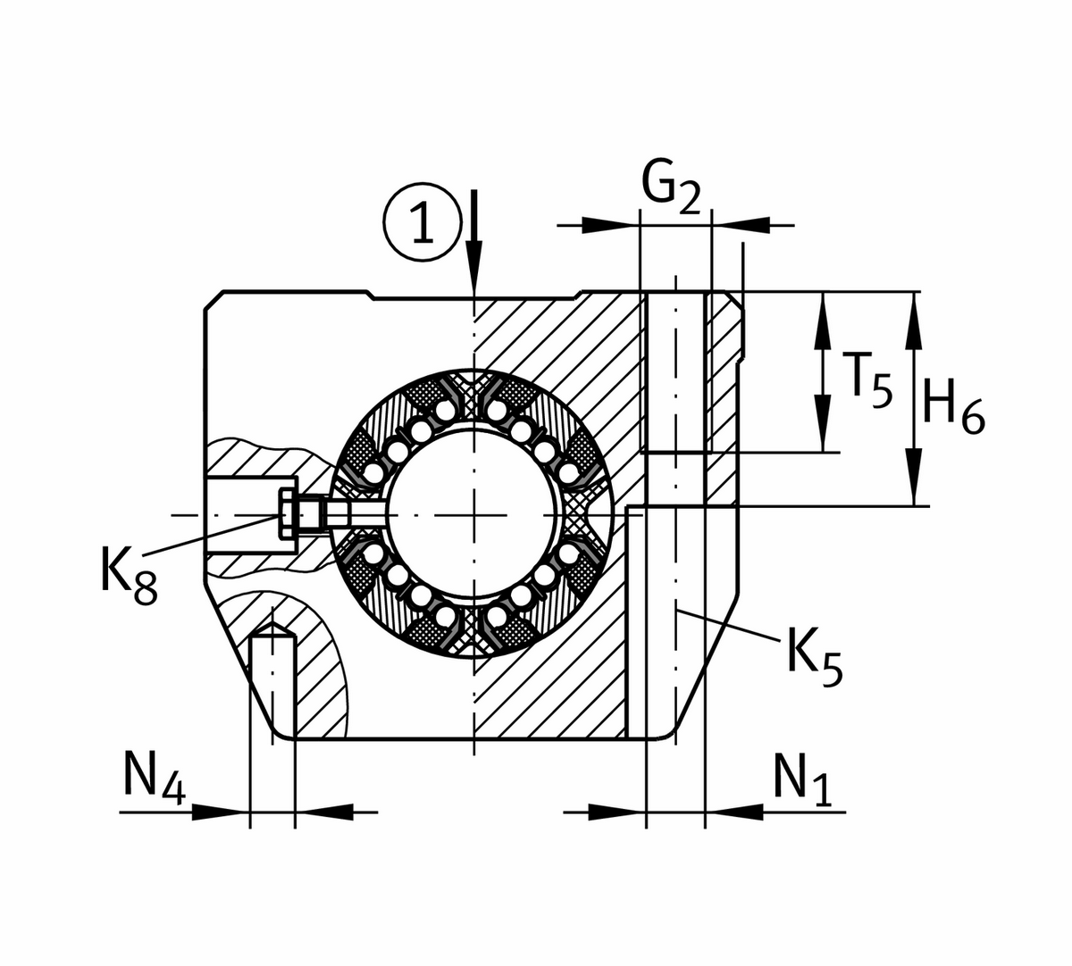 Узел с шарикоподшипником для линейного перемещения INA KGSNG30-PP-AS