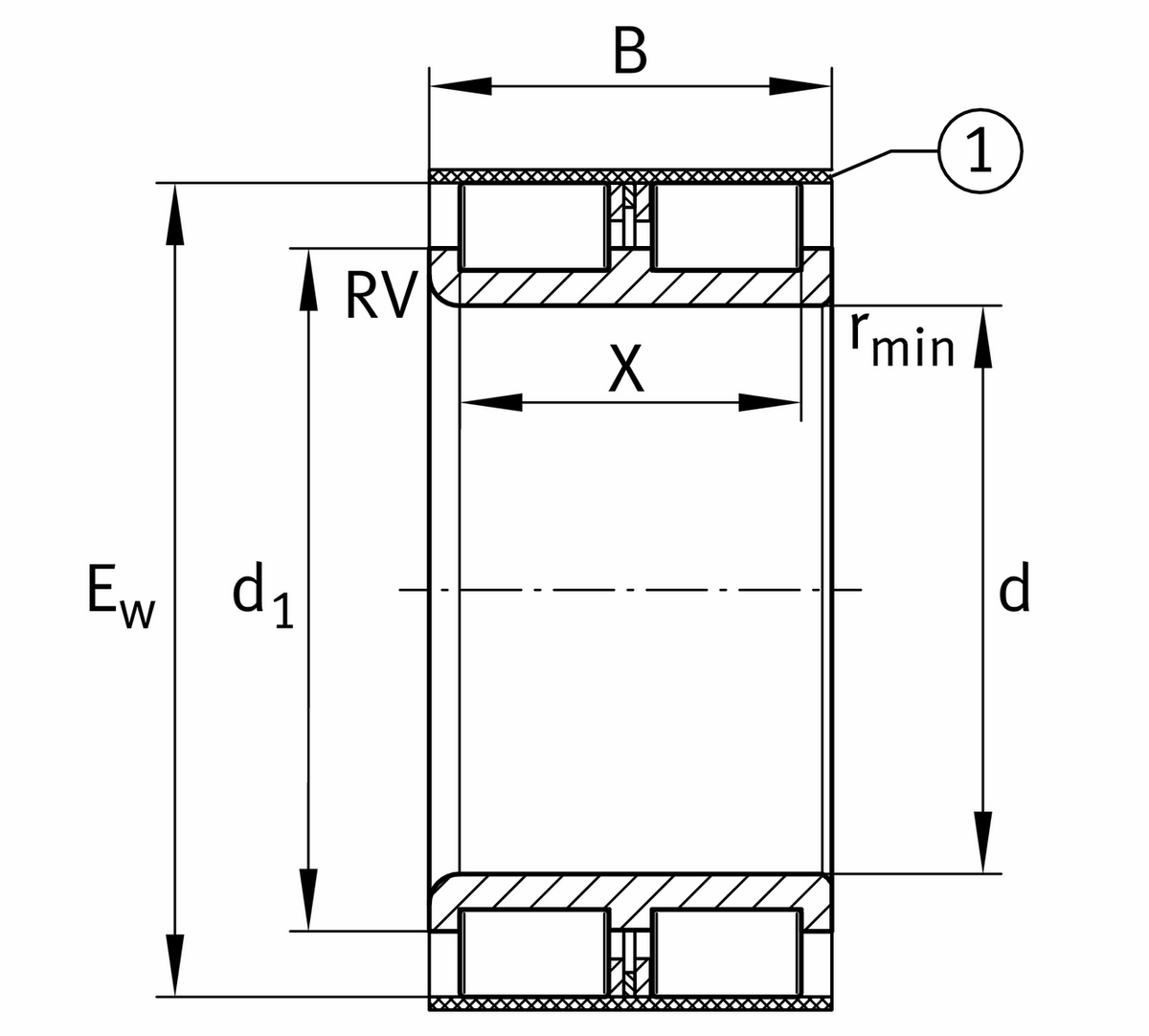 Цилиндрический роликоподшипник INA RSL30x49,6x25-XL-RV-DP
