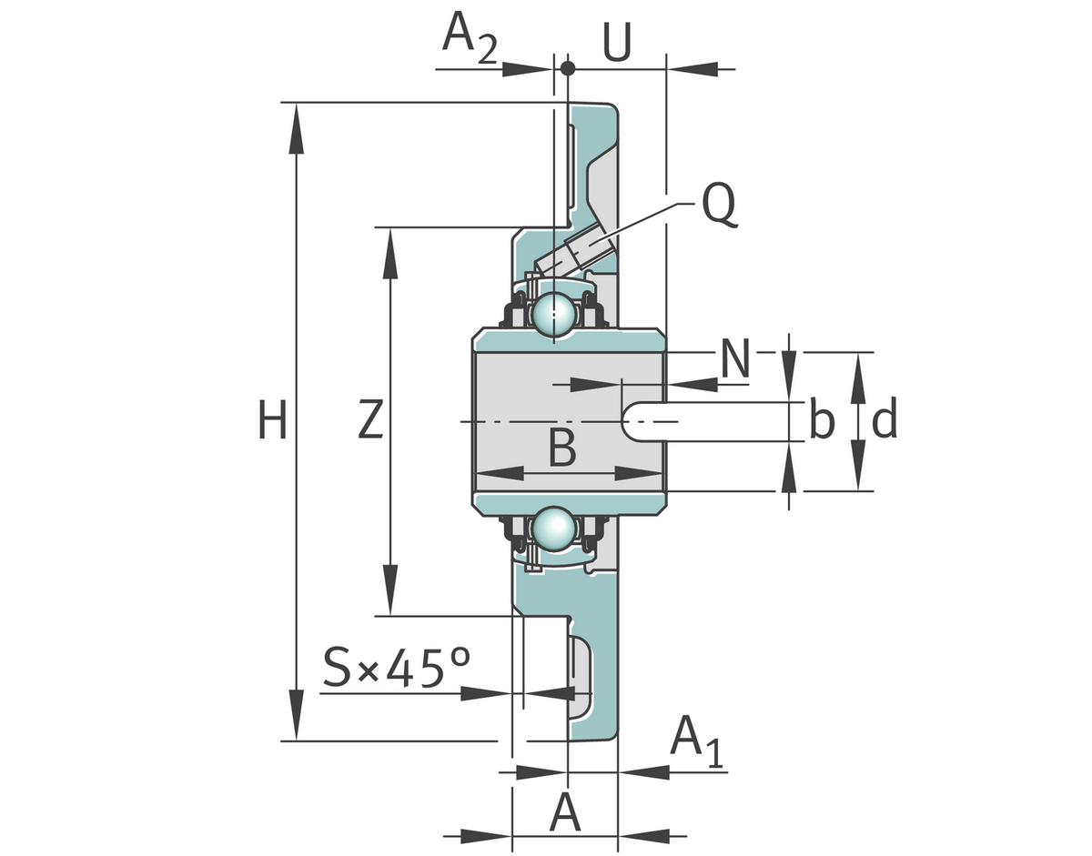 Фланцевый корпус INA RMEL40-N