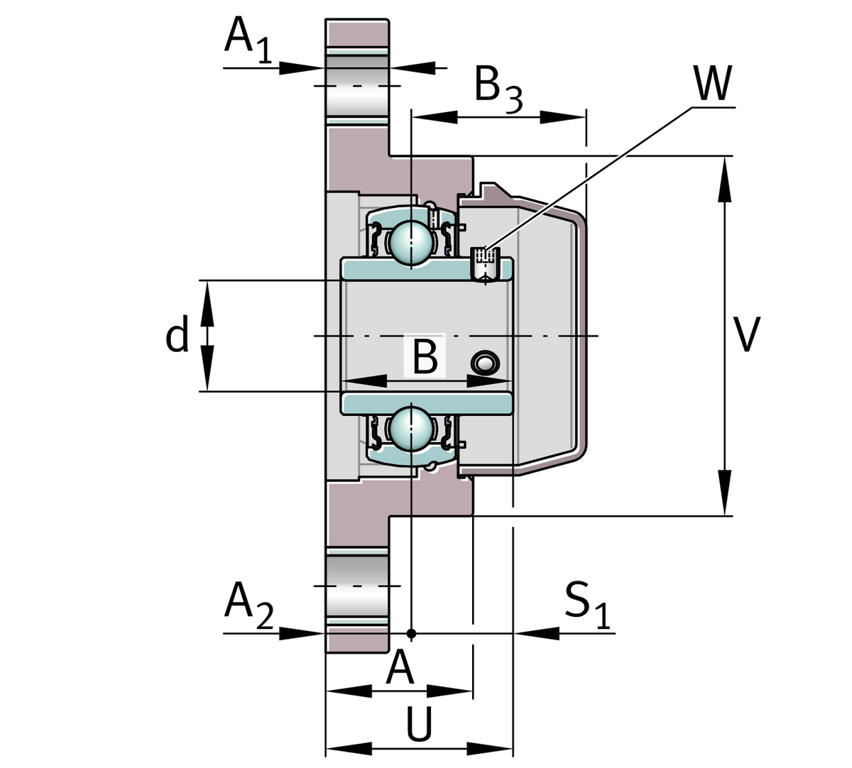 Фланцевый корпус INA RCJTY35-TV-VA-FD