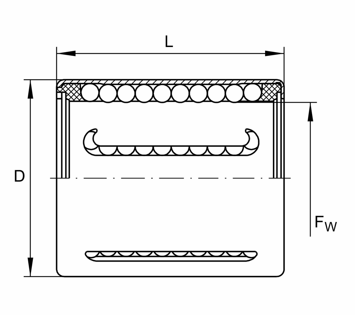Шарикоподшипник для линейного перемещения INA KH10