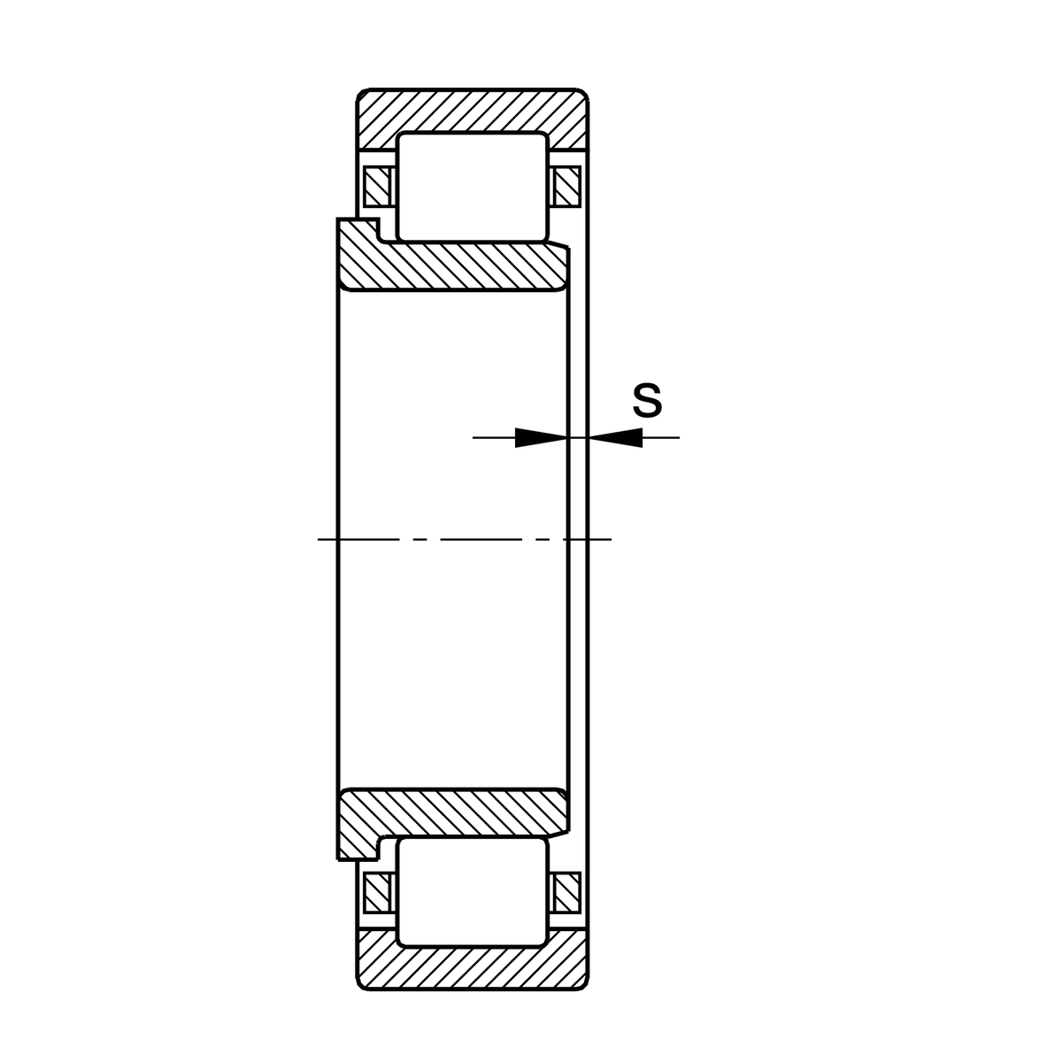 Цилиндрический роликоподшипник INA NJ2314-E-XL-M1-J30PC-C3