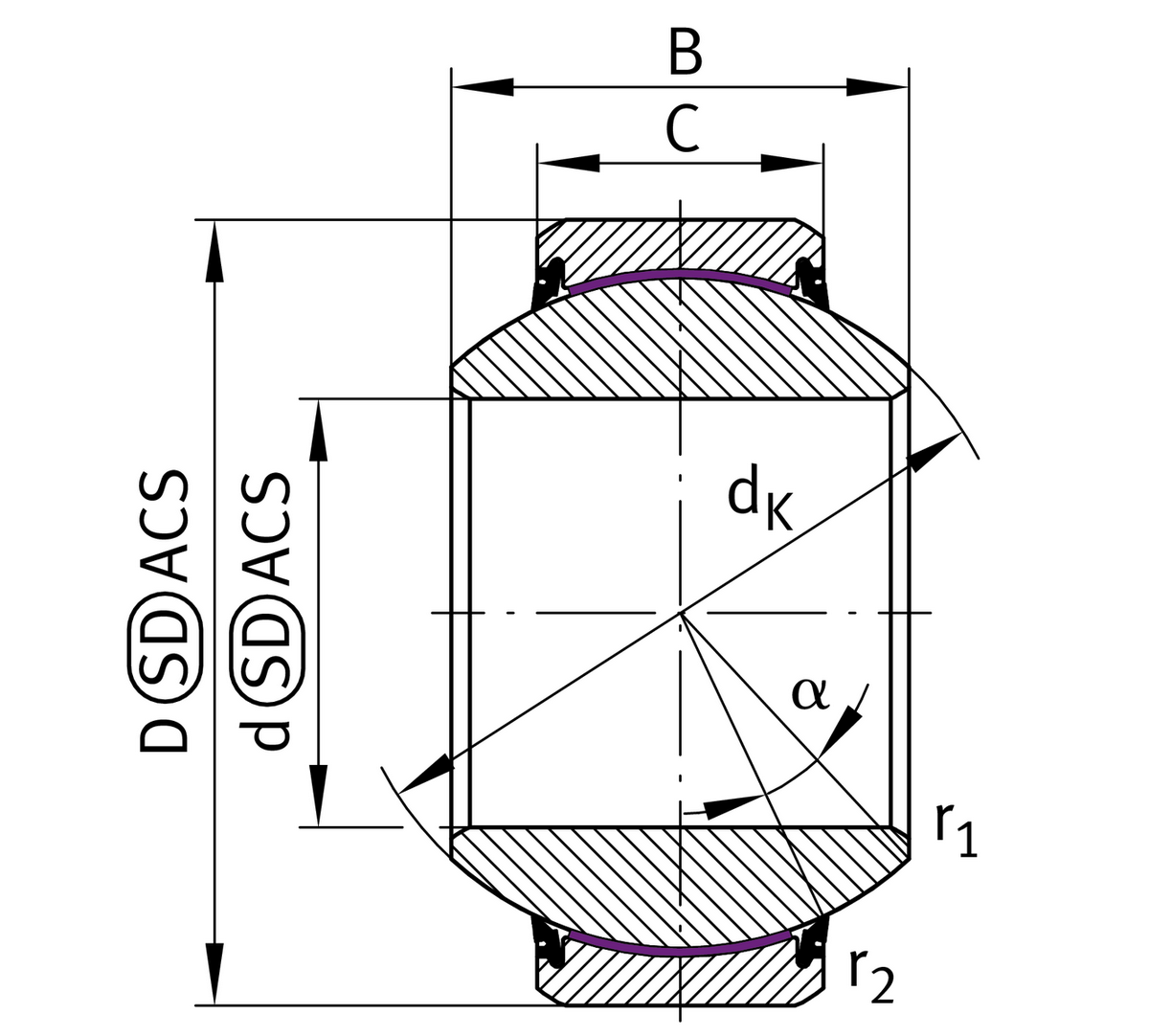 Сферический шарнирный подшипник INA GE25-FW-2RS