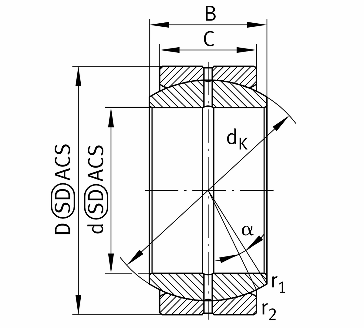 Сферический шарнирный подшипник INA GE260-DO