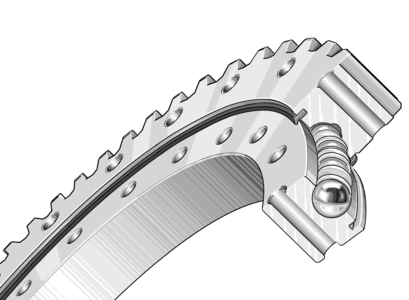 Опорно-поворотное устройство, подшипник с четырехточечным контактом, зубчатый венец на наружном кольце INA VA160235-N