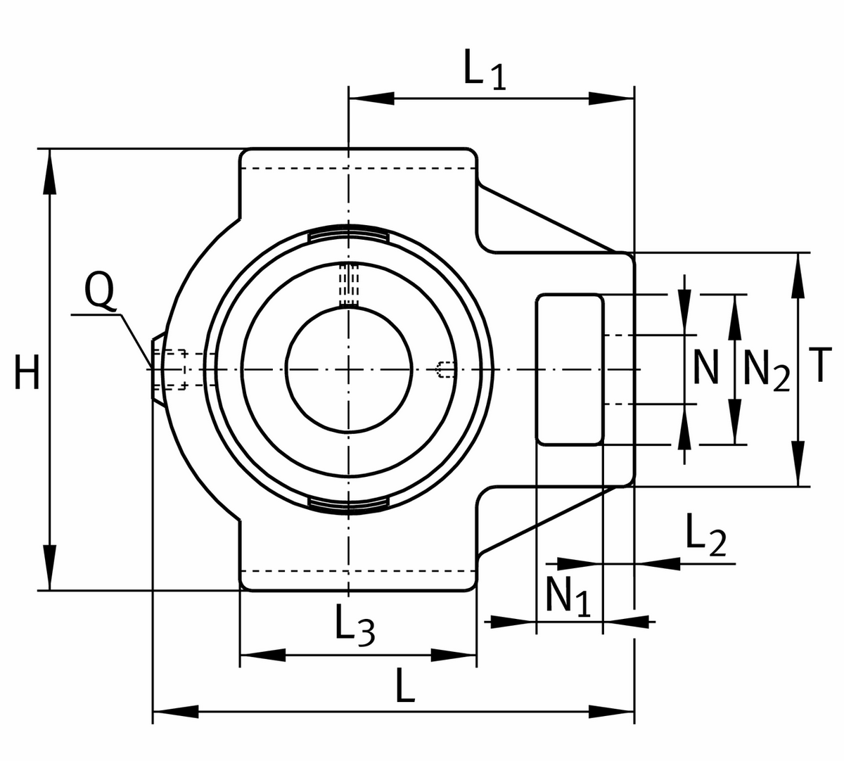Корпусной узел с закрепляемым подшипником TTUE35-XL (TTUE35)