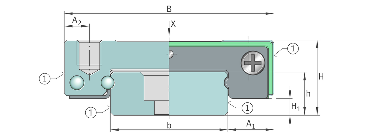 Профильный рельс INA TKDM15X2000-E-W-EWL-G2