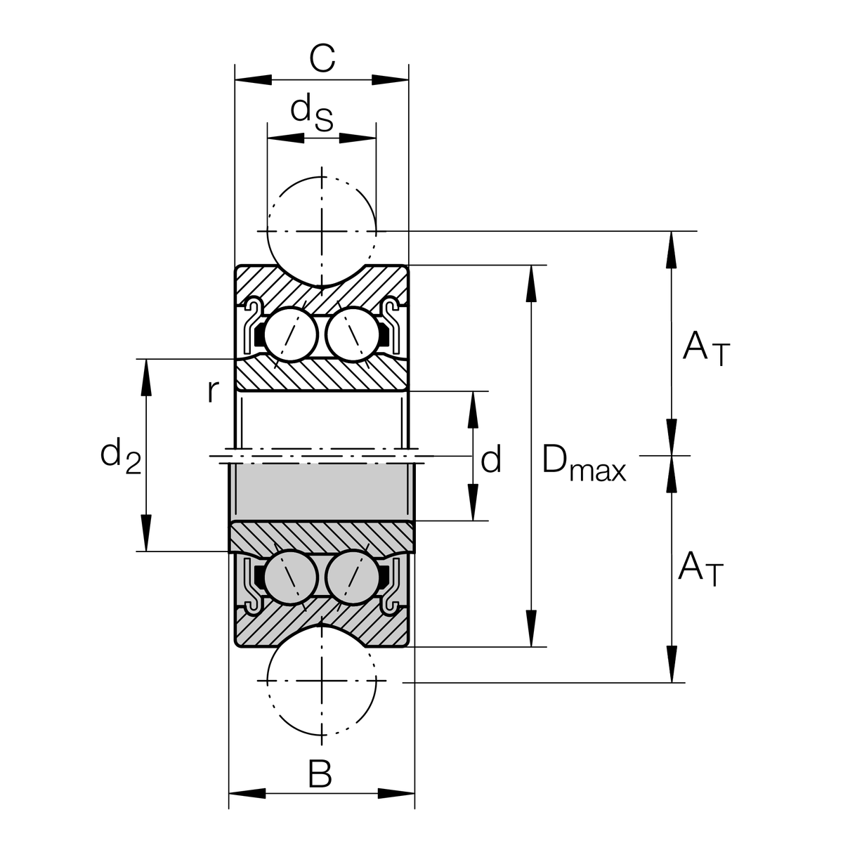 Направляющий ролик INA LFR5207-30-2RS-RB
