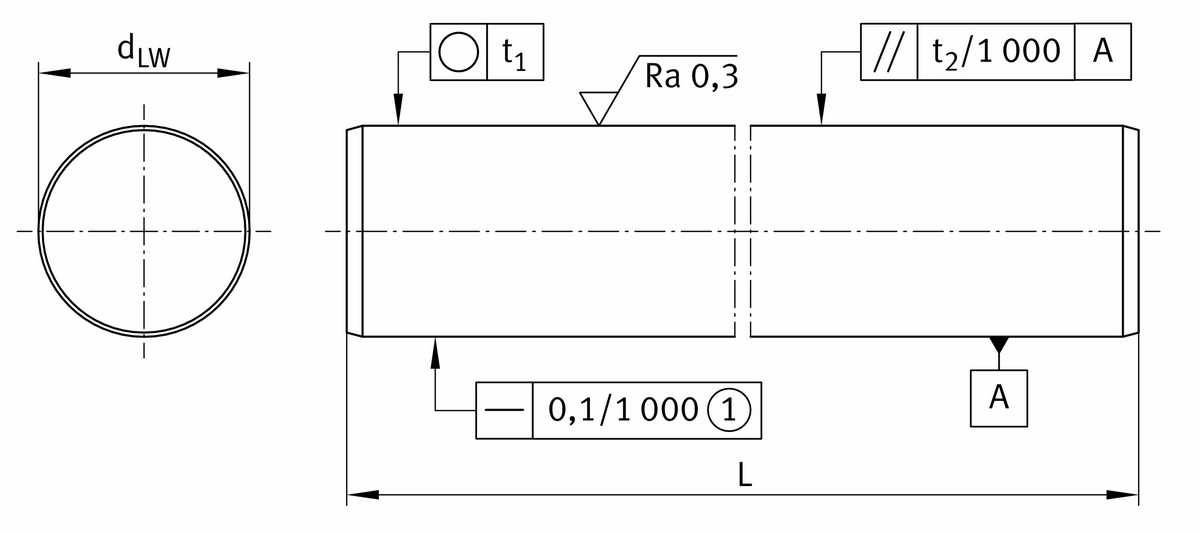 Сплошной вал INA W08-H6-X90