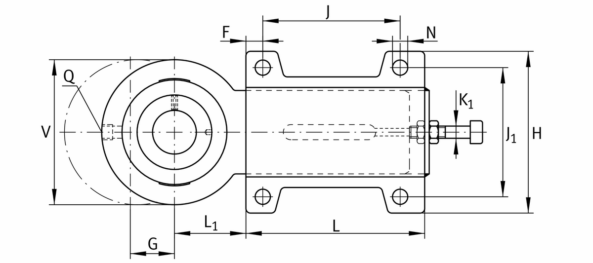Корпусной узел с закрепляемым подшипником PHUSE35-XL