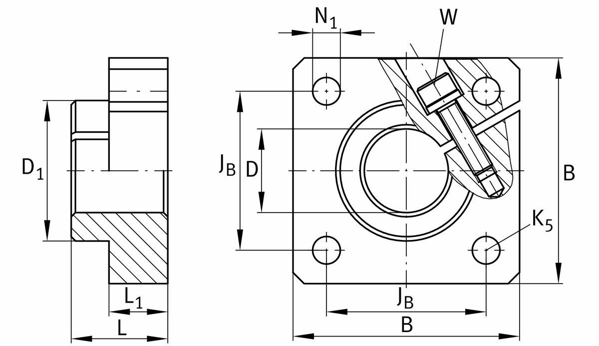 Опорный блок вала INA FW16-B