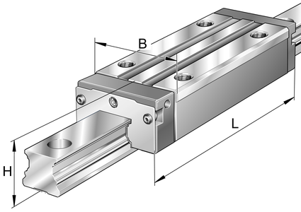 Каретка шариковой линейной направляющей качения с циркуляцией INA KWVE25-B-SNL