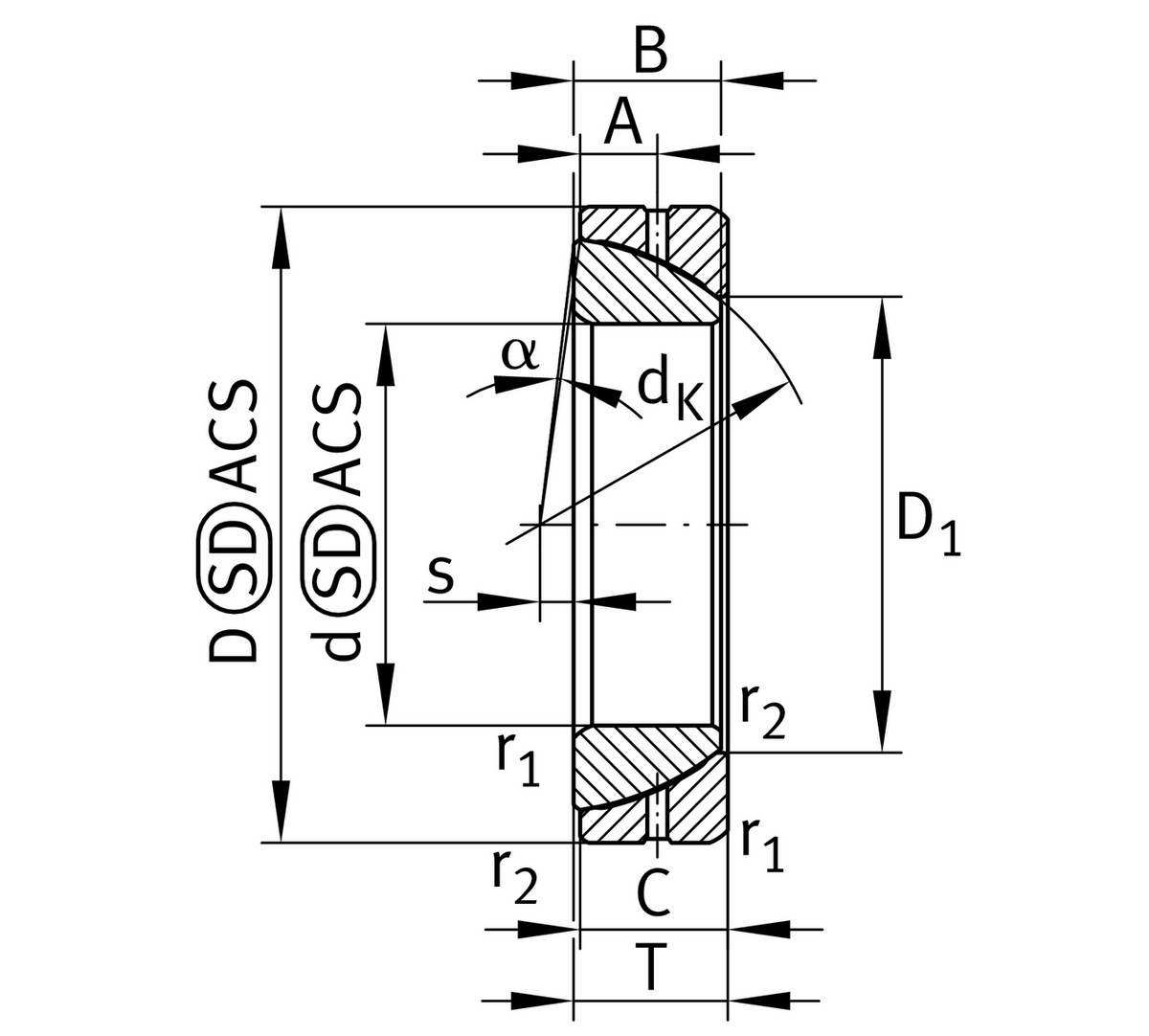 Сферический шарнирный подшипник INA GE200-SX