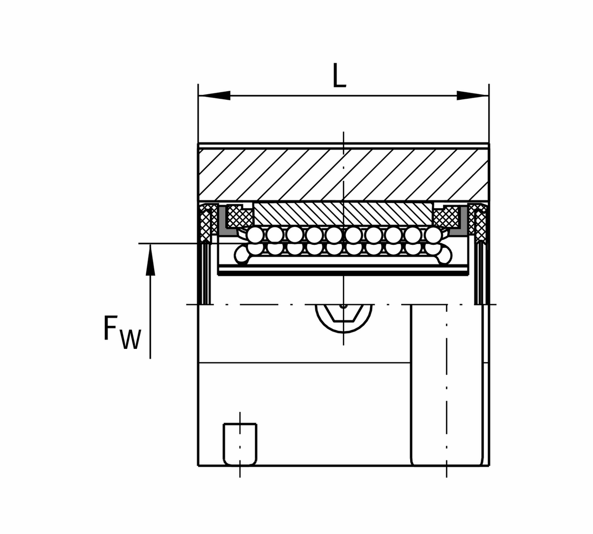 Узел с шарикоподшипником для линейного перемещения INA KGSNG30-PP-AS
