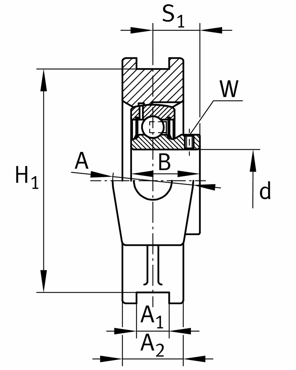 Корпусной узел с закрепляемым подшипником PTUEY25-XL (PTUEY25)