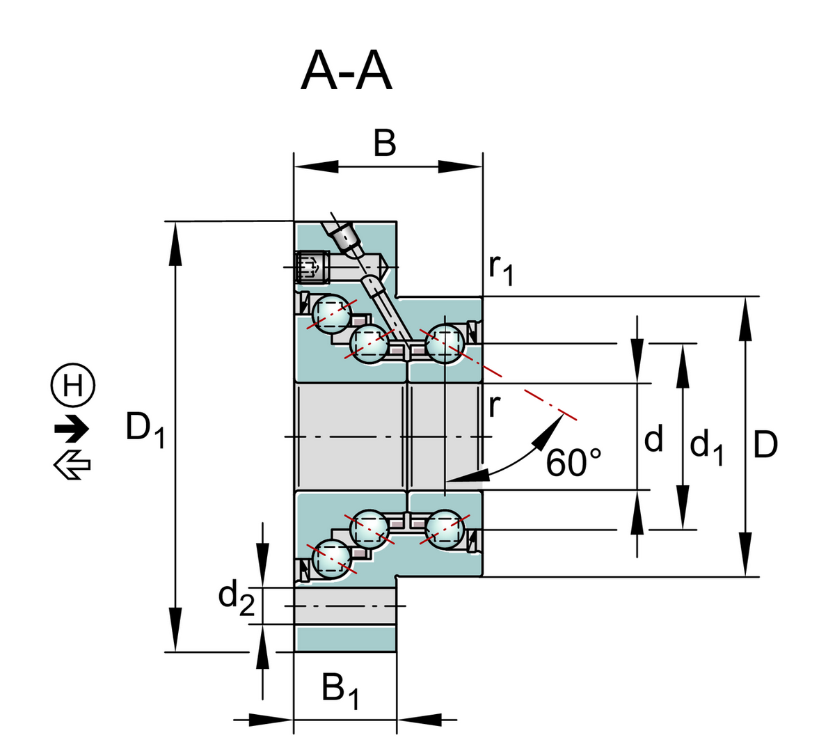 Упорно-радиальный шарикоподшипник INA DKLFA2080-2RS