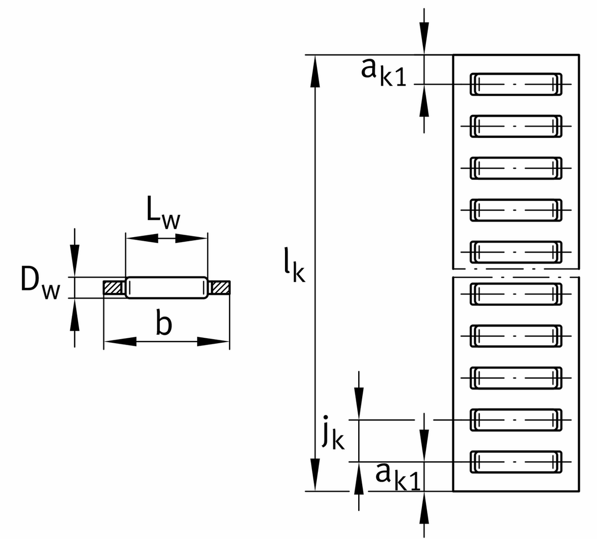 Линейные плоские подшипники INA BF12040