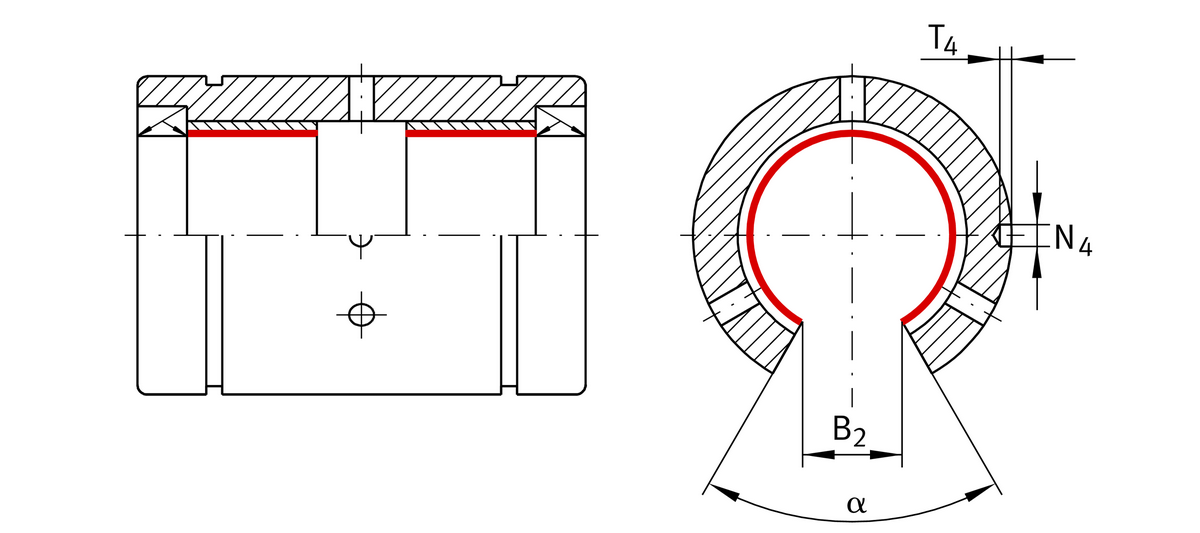 Линейный подшипник скольжения INA PABO25-PP-AS