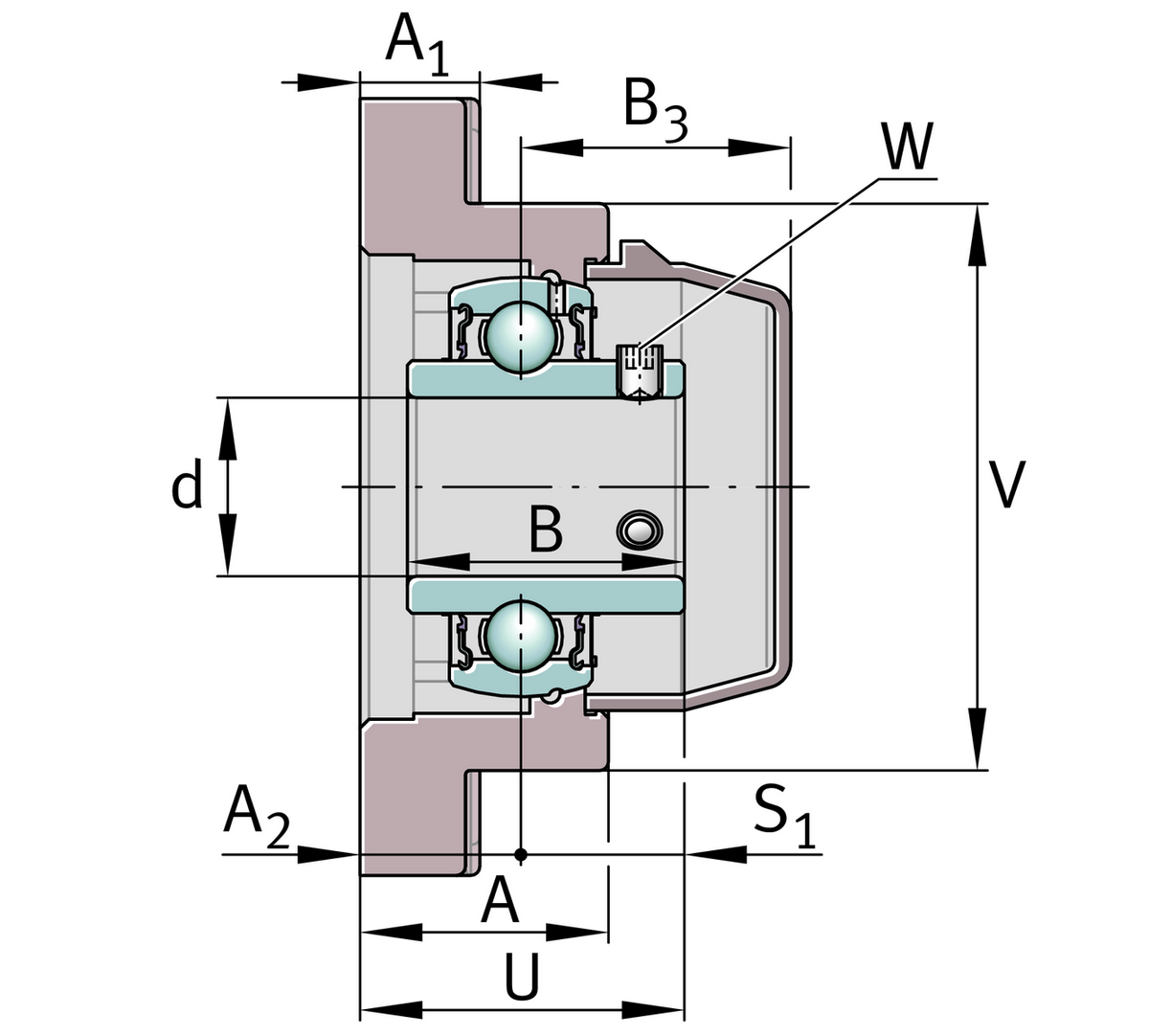 Фланцевый корпус INA RCJY40-TV-VA-FD