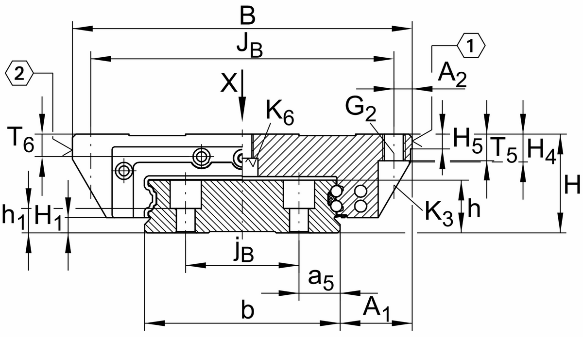 Каретка шариковой линейной направляющей качения с циркуляцией INA KWVE15-W