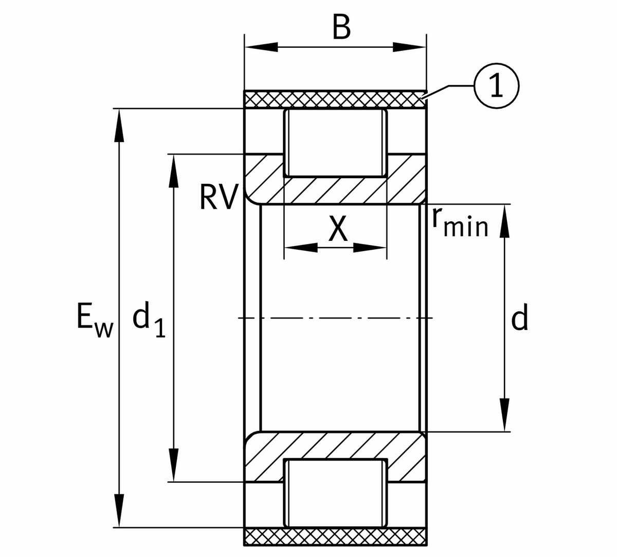 Цилиндрический роликоподшипник INA RSL183007-XL-RV
