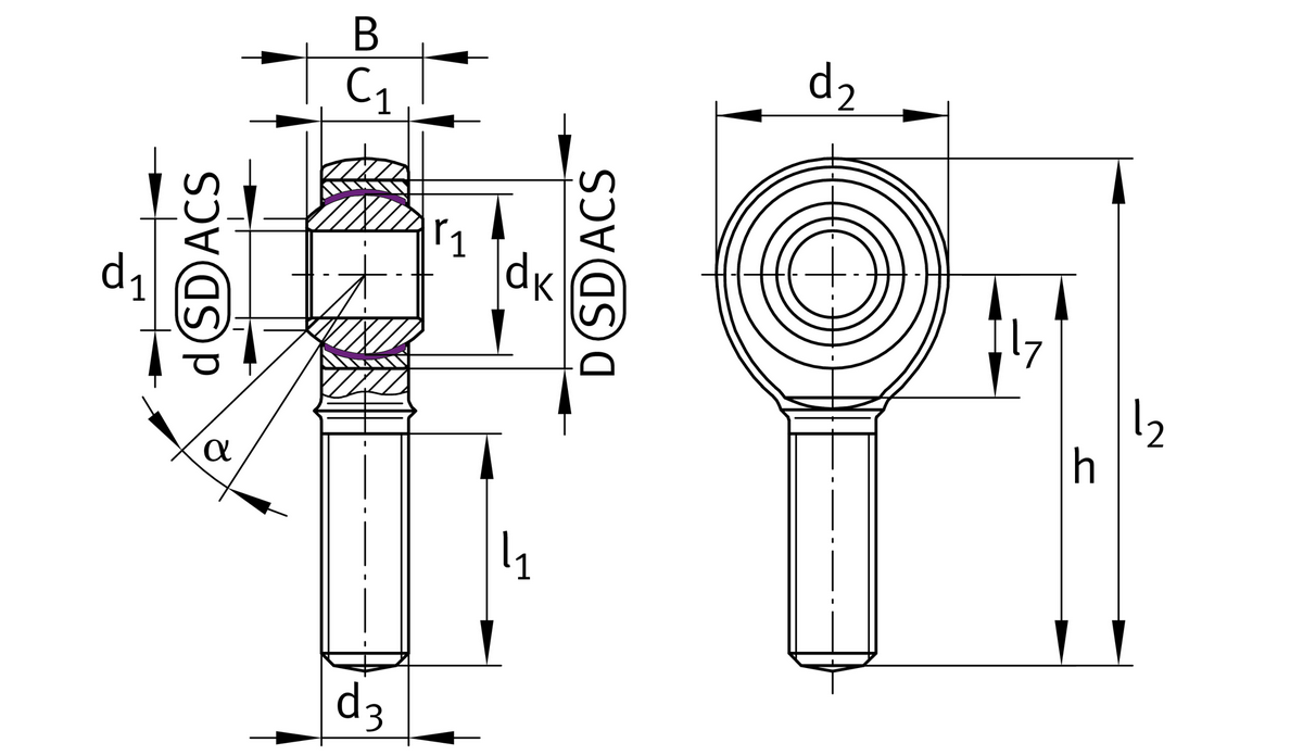 Шарнирная головка INA GAKL10-PW