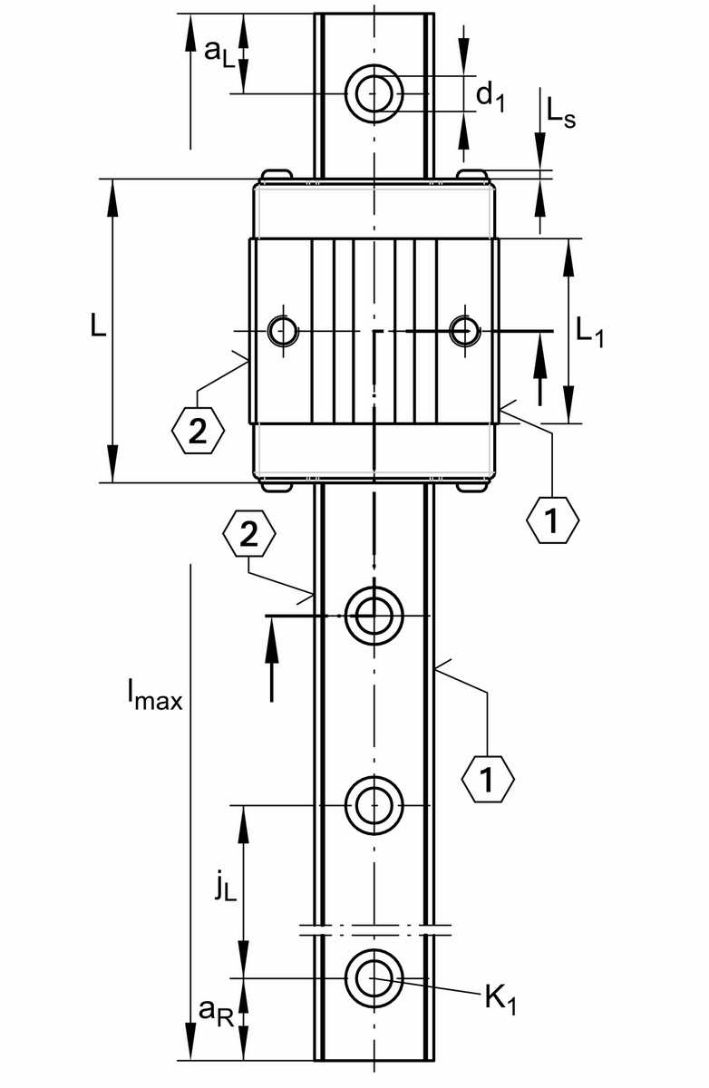 Каретка шариковой линейной направляющей качения с циркуляцией INA KWVE15-B-ESC